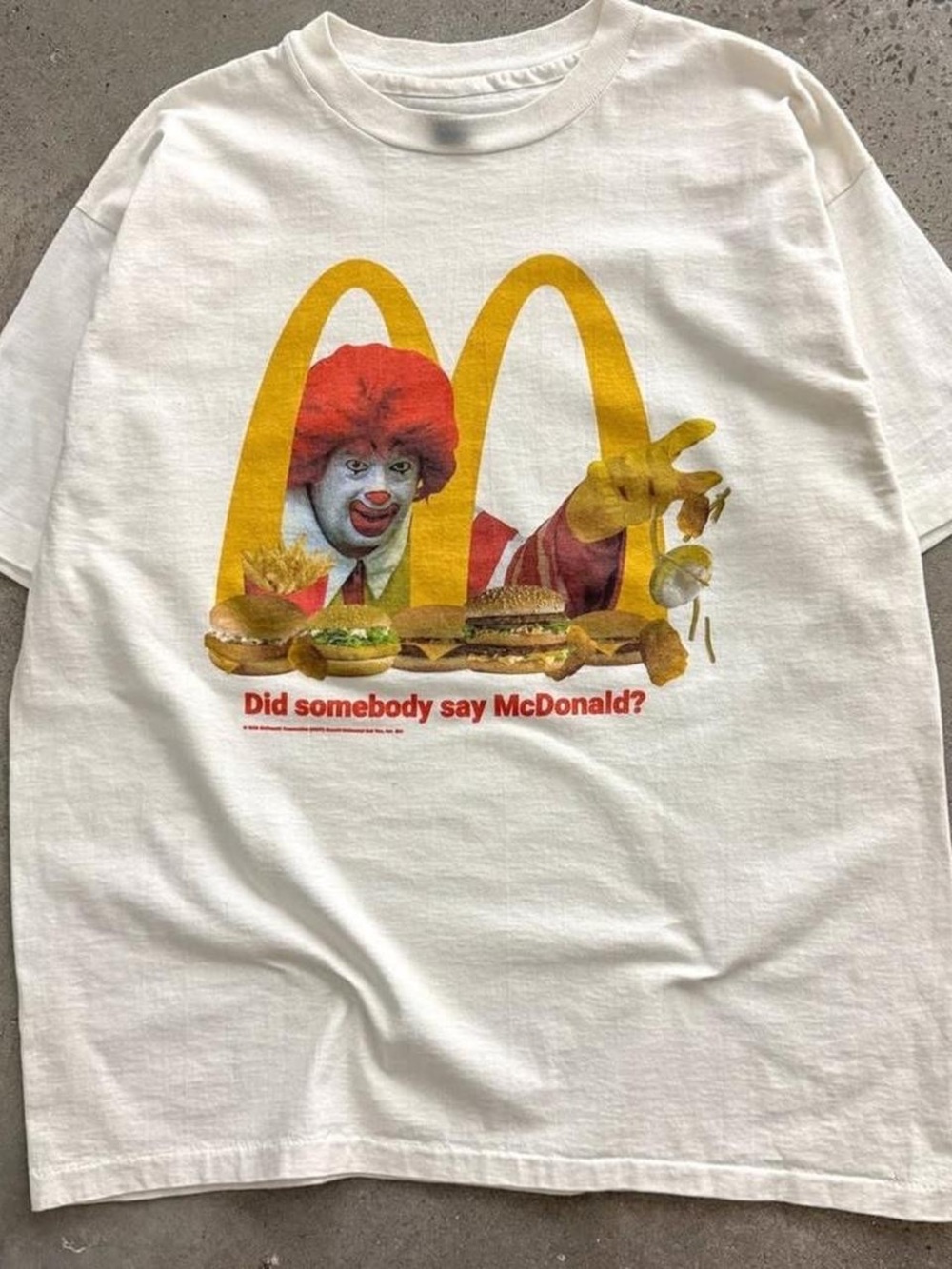 Gildan White Short Sleeve Tee with Red and Yellow McDonald’s Graphic